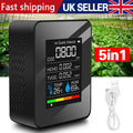 5 In1 Portable CO2 Meter Air Quality Monitor TVOC HCHO Carbon Dioxide Detector